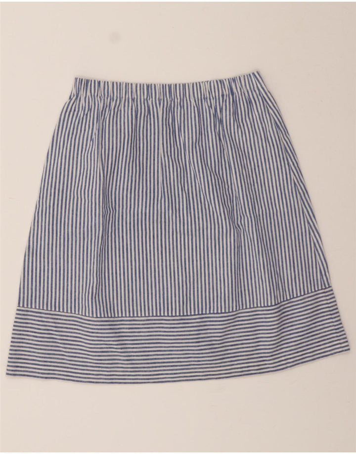 J. CREW Womens A-Line Skirt UK 12 Medium W28  Blue Pinstripe Polyester Vintage J. Crew and Second-Hand J. Crew from Messina Hembry 