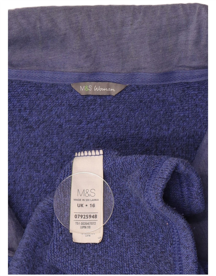 Marks & Spencer Womens Comfort Fit Tracksuit Top Jacket UK 16 Large Blue