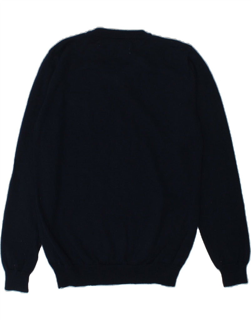 DIRK BIKKEMBERGS Boys V-Neck Jumper Sweater 10-11 Years Navy Blue | Vintage Dirk Bikkembergs | Thrift | Second-Hand Dirk Bikkembergs | Used Clothing | Messina Hembry 
