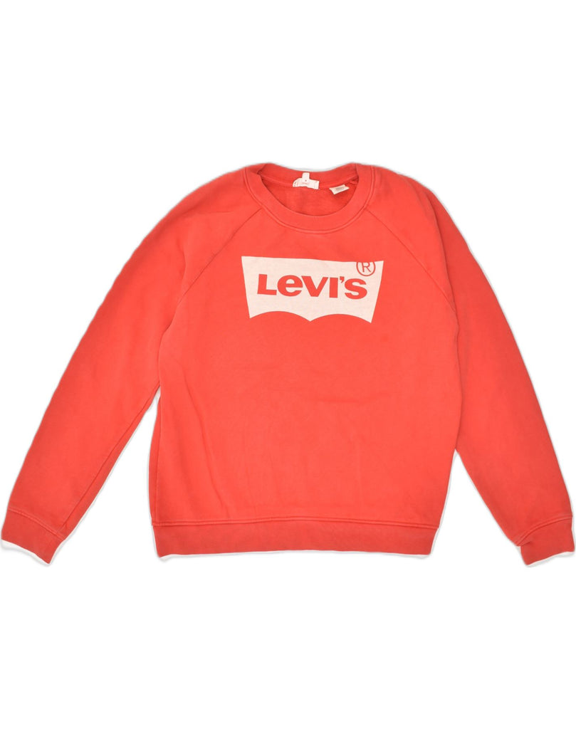 LEVI'S Womens Graphic Sweatshirt Jumper UK 6 XS Red Cotton | Vintage Levi's | Thrift | Second-Hand Levi's | Used Clothing | Messina Hembry 