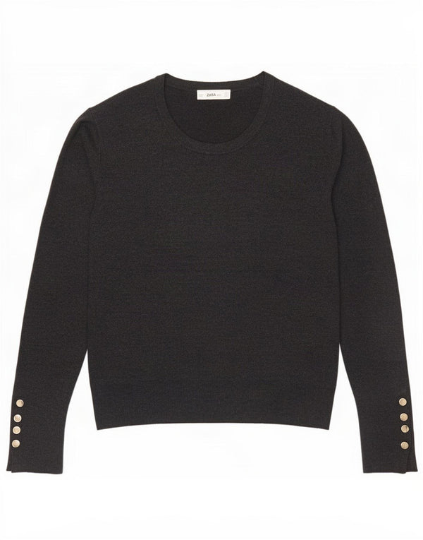 Zara Womens Boat Neck Jumper Sweater UK 18 XL Grey
