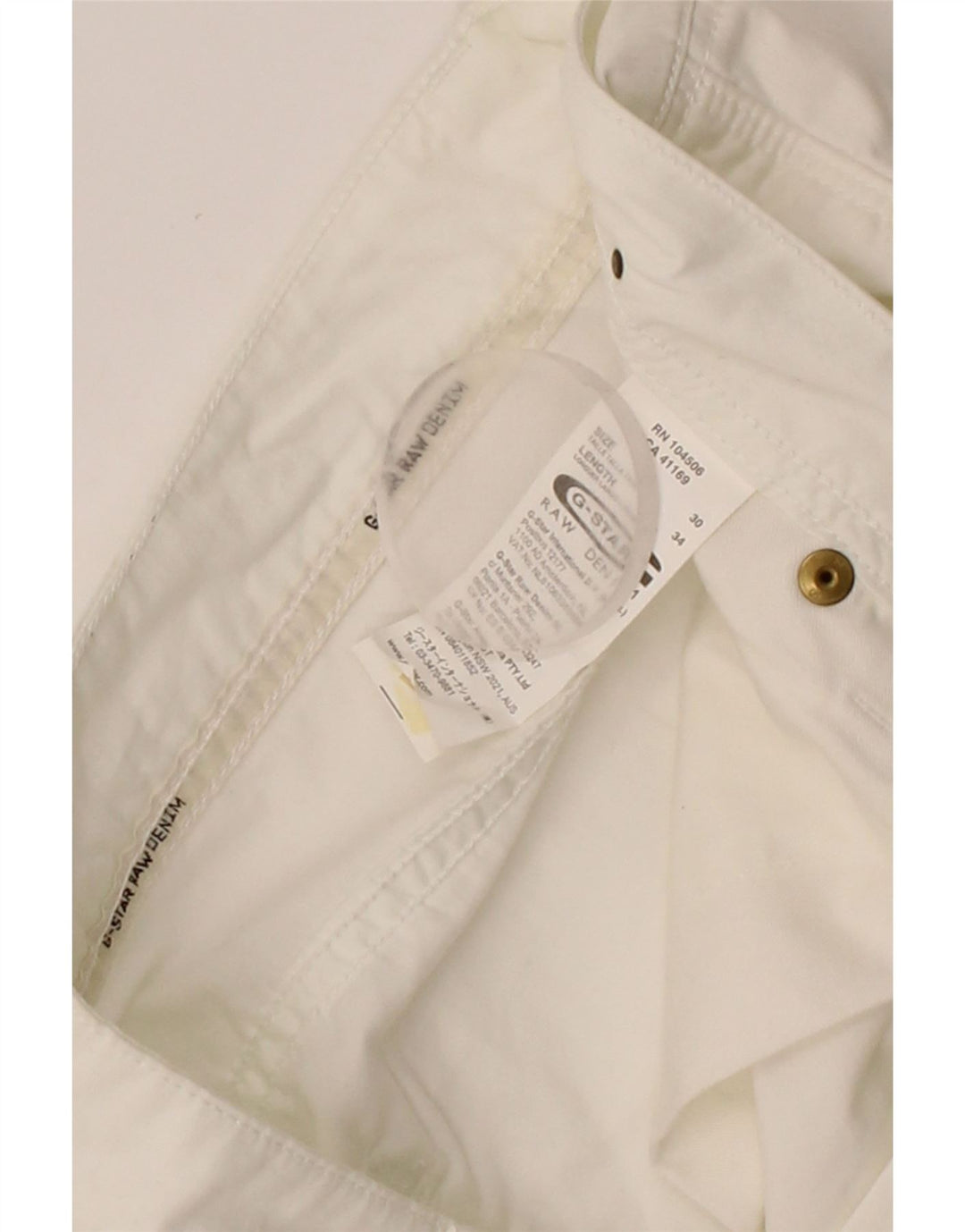 G-STAR Womens Bootcut Chino Trousers W30 L30 White Cotton Vintage G-Star and Second-Hand G-Star from Messina Hembry 