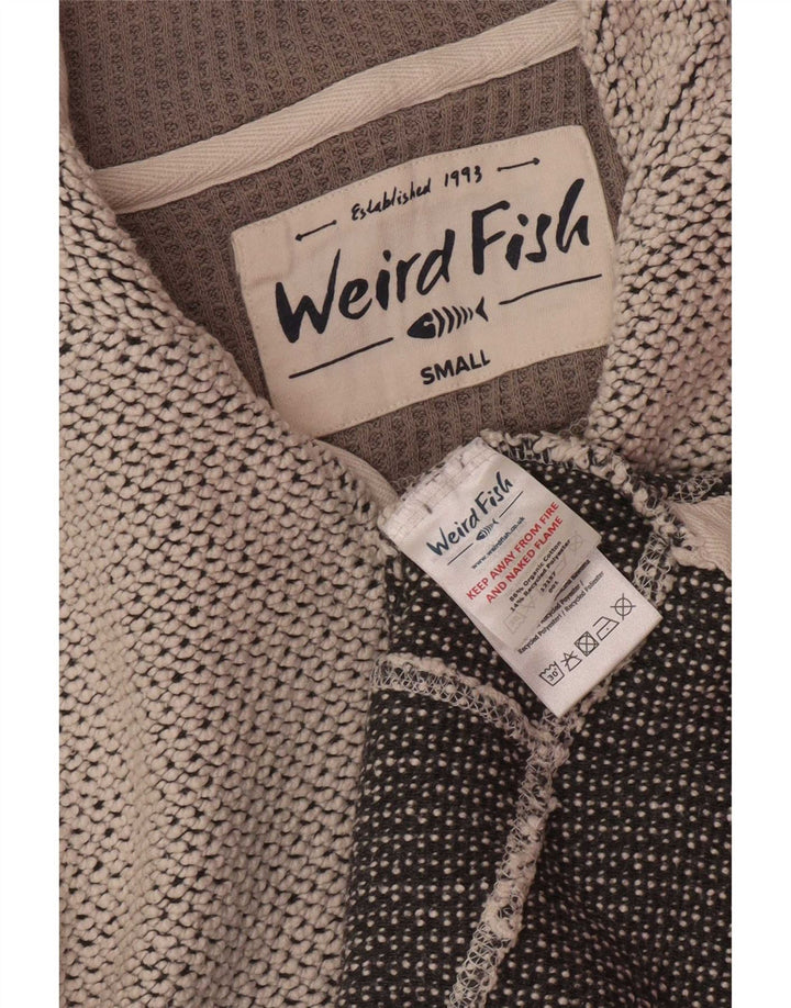 Weird Fish Mens Zip Neck Sweatshirt Jumper Small Grey Cotton