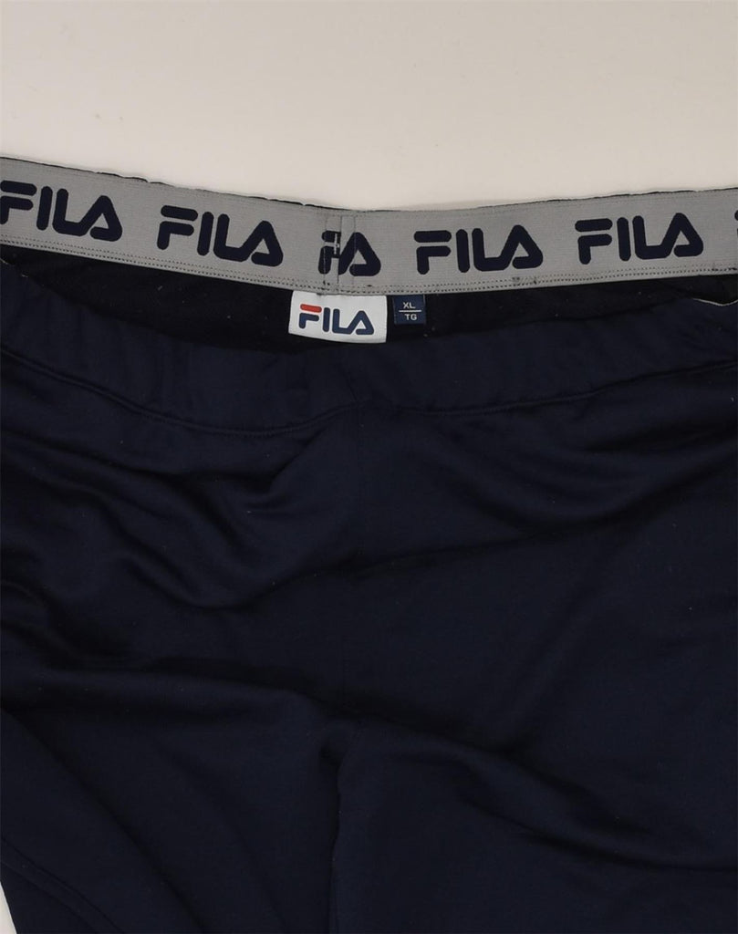 FILA Mens Tracksuit Trousers XL Navy Blue Polyester | Vintage Fila | Thrift | Second-Hand Fila | Used Clothing | Messina Hembry 