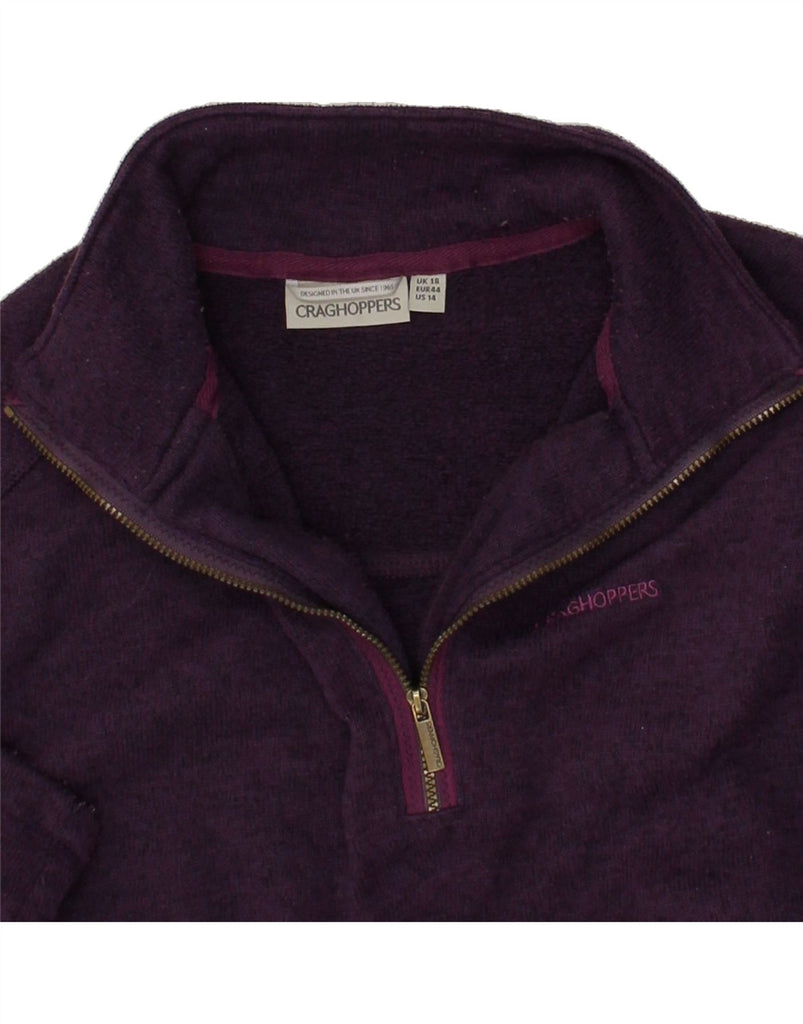 CRAGHOPPERS Womens Zip Neck Jumper Sweater UK 18 XL Purple Flecked | Vintage CRAGHOPPERS | Thrift | Second-Hand CRAGHOPPERS | Used Clothing | Messina Hembry 