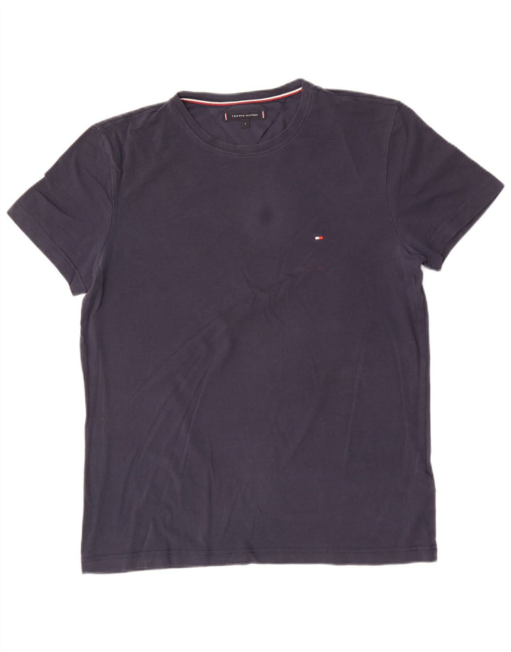 Tommy Hilfiger Mens T-Shirt Top Large Navy Blue Cotton