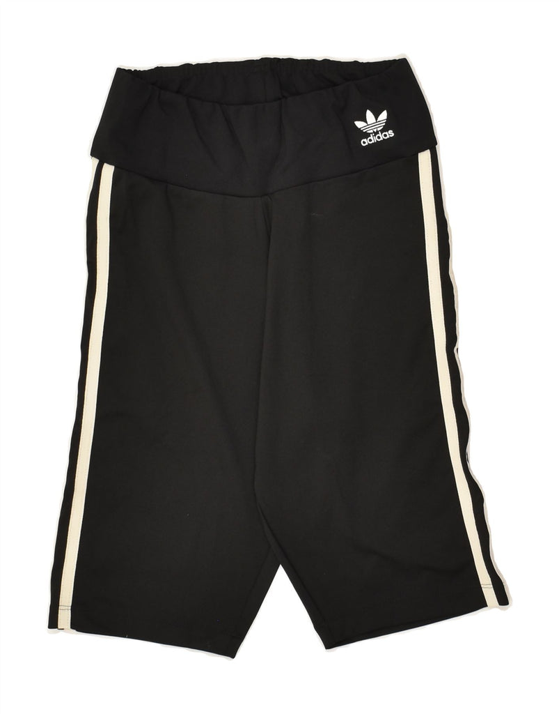 ADIDAS Womens Sport Shorts UK 8 Small Black Polyester | Vintage Adidas | Thrift | Second-Hand Adidas | Used Clothing | Messina Hembry 