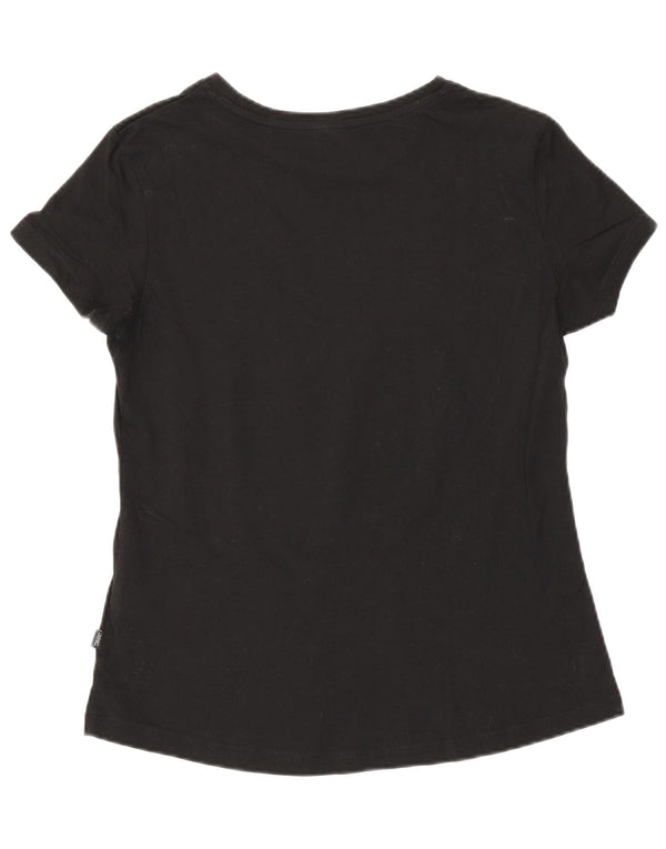 Puma Womens Graphic T-Shirt Top UK 12 Medium Black Cotton