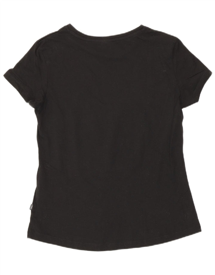Puma Womens Graphic T-Shirt Top UK 12 Medium Black Cotton