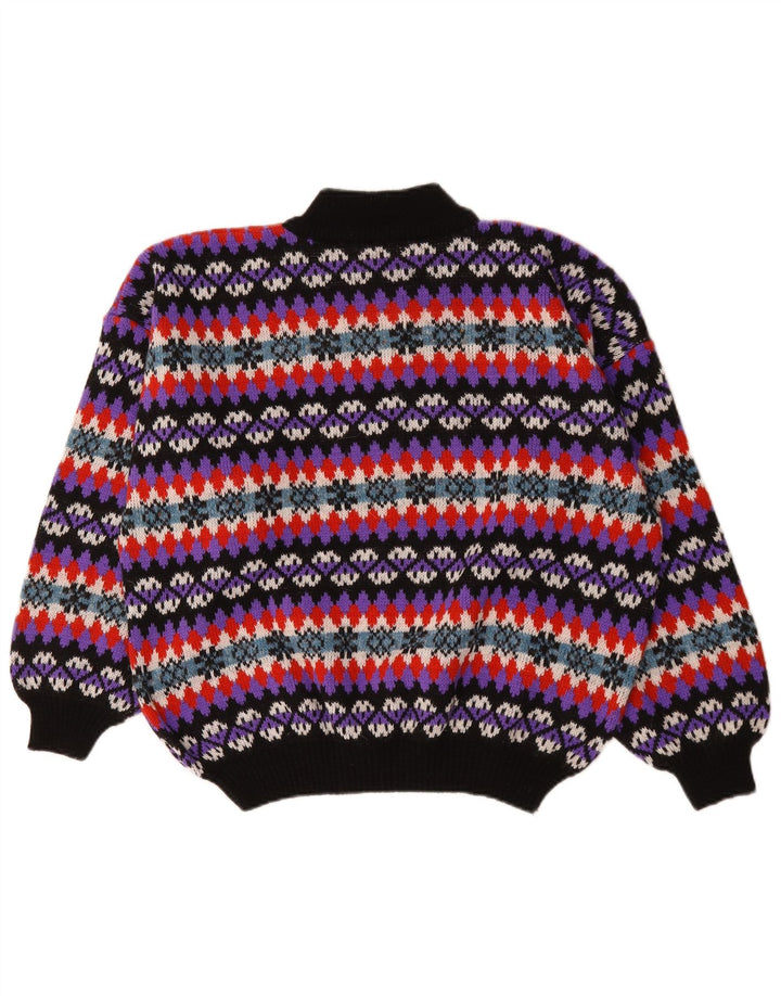 Vintage Mens Turtle Neck Jumper Sweater Large Multicoloured Fair Isle