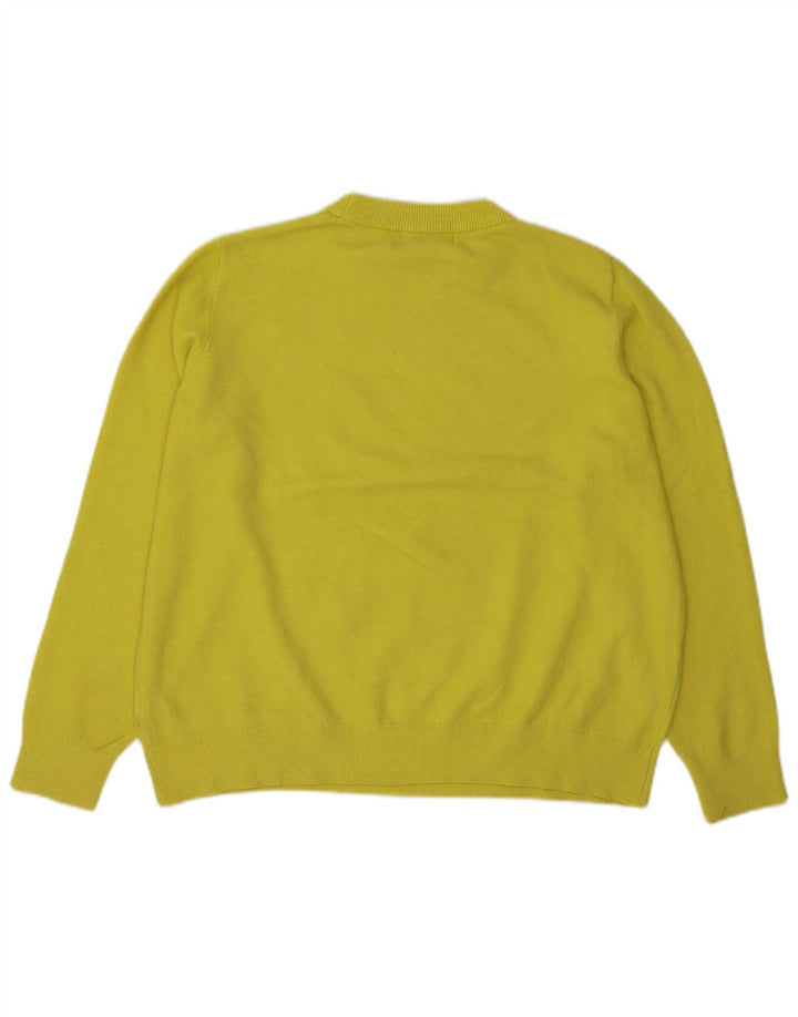 Marks & Spencer Womens Crew Neck Jumper Sweater UK 16 Large Yellow