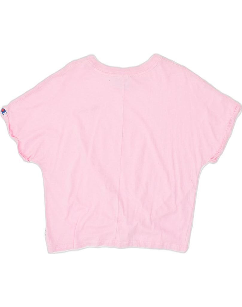 CHAMPION Womens Crop T-Shirt Top UK 16 Large Pink Cotton | Vintage Champion | Thrift | Second-Hand Champion | Used Clothing | Messina Hembry 