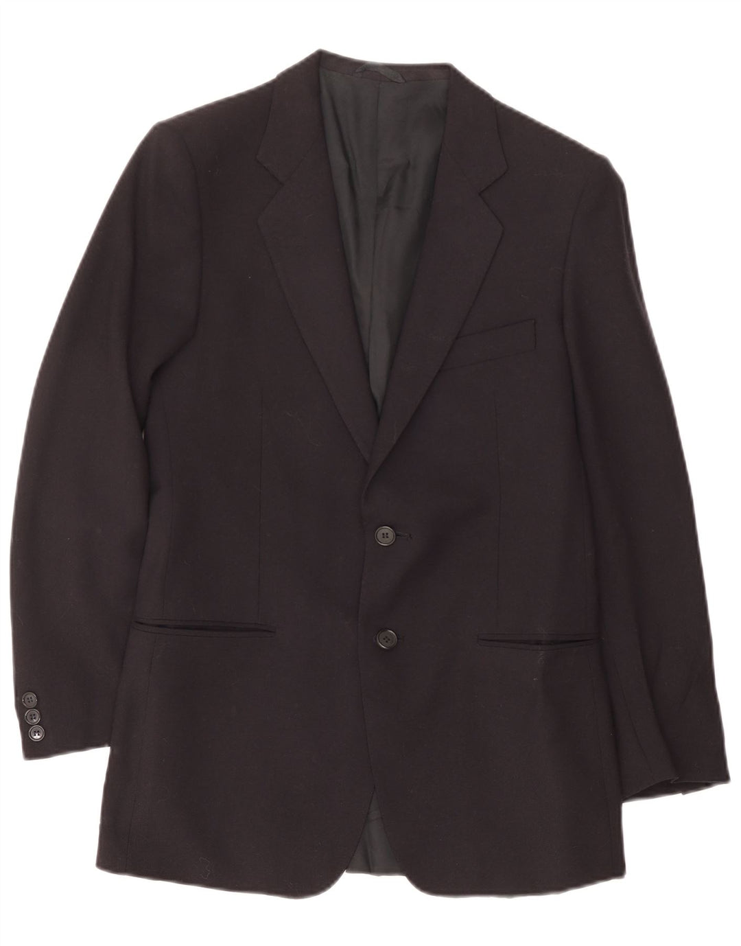 Vintage Mens 2 Button Blazer Jacket IT 46 Small Navy Blue Wool