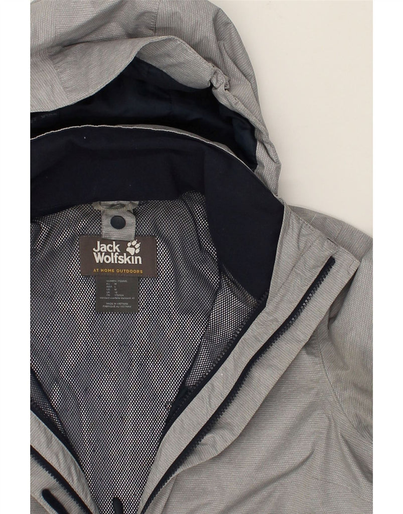 JACK WOLFSKIN Womens Hooded Rain Jacket UK 12 Medium Grey Polyester | Vintage Jack Wolfskin | Thrift | Second-Hand Jack Wolfskin | Used Clothing | Messina Hembry 
