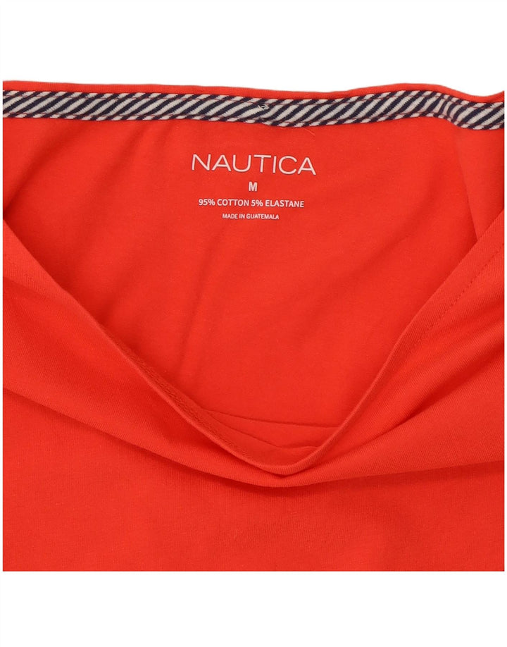 NAUTICA Womens Blouse Top UK 12 Medium Red Cotton