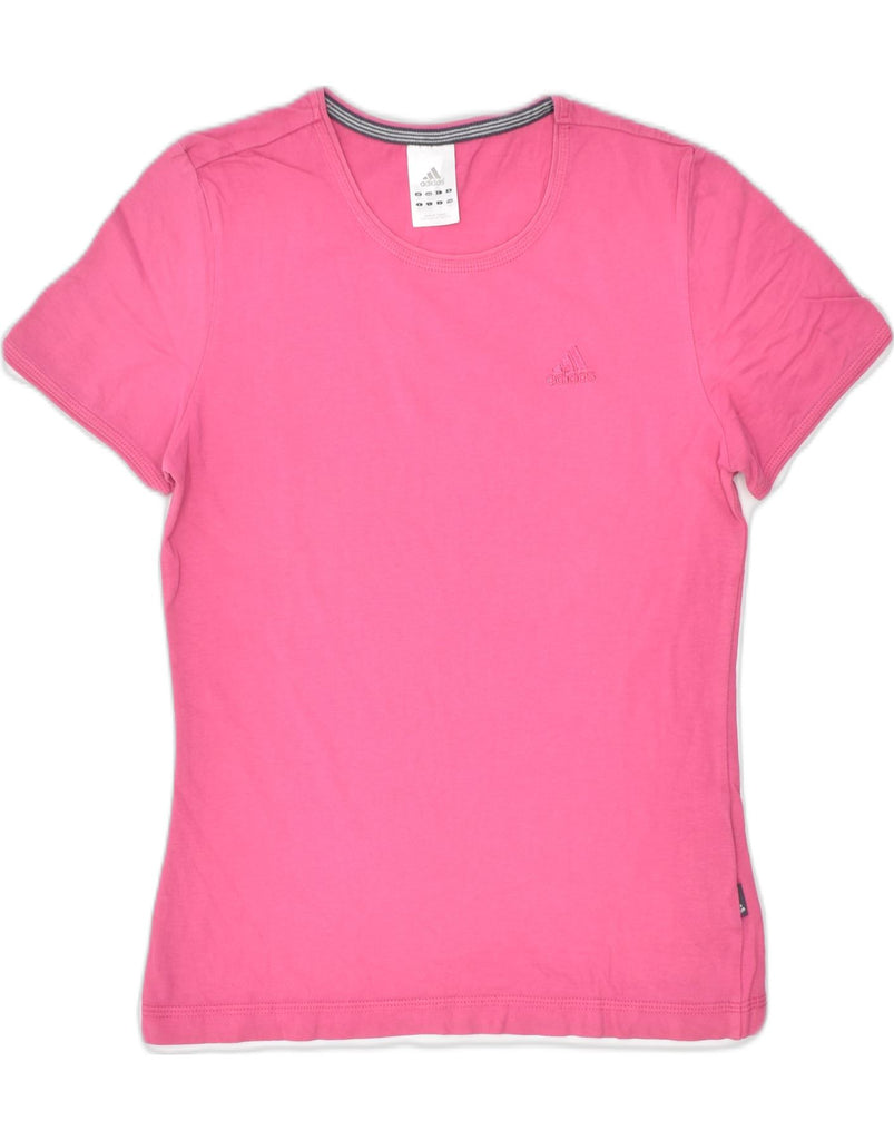 ADIDAS Womens T-Shirt Top UK 10 Small Pink Cotton Sports | Vintage | Thrift | Second-Hand | Used Clothing | Messina Hembry 