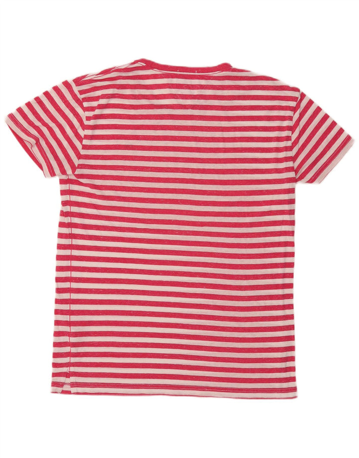Tommy Hilfiger Mens T-Shirt Top Medium Red Striped Cotton
