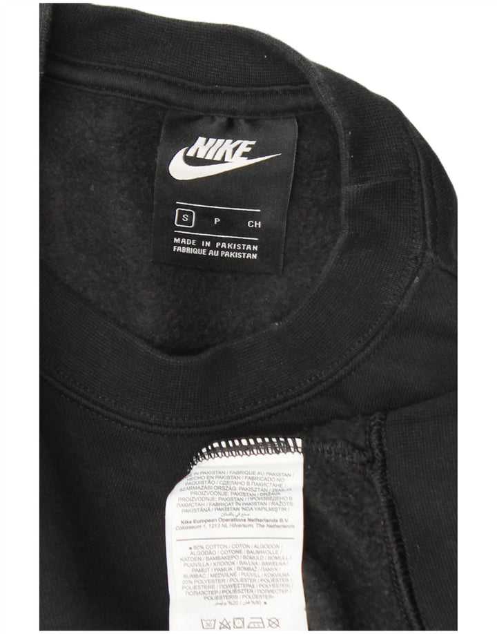Nike Womens Oversized Sweatshirt Jumper UK 10 Small Black Cotton