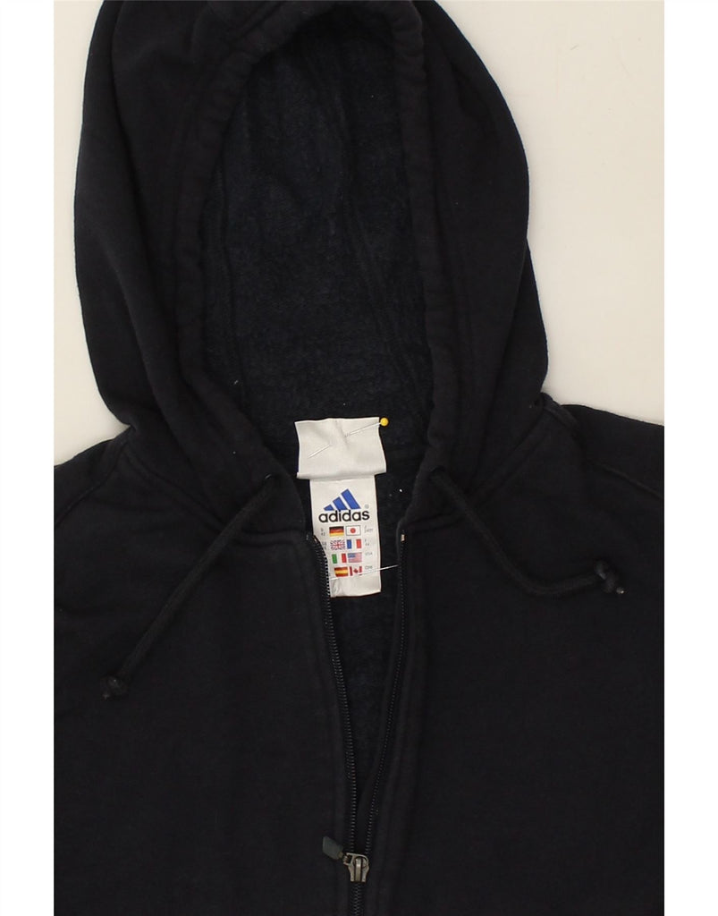 ADIDAS Womens Zip Hoodie Sweater UK 16 Large  Navy Blue | Vintage Adidas | Thrift | Second-Hand Adidas | Used Clothing | Messina Hembry 