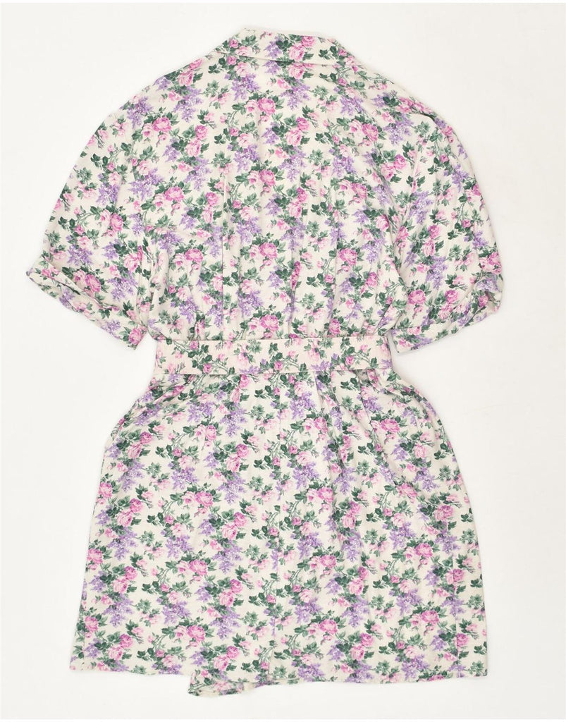 VINTAGE Womens Short Sleeves Wrap Dress UK 12 Medium Pink Floral | Vintage Vintage | Thrift | Second-Hand Vintage | Used Clothing | Messina Hembry 