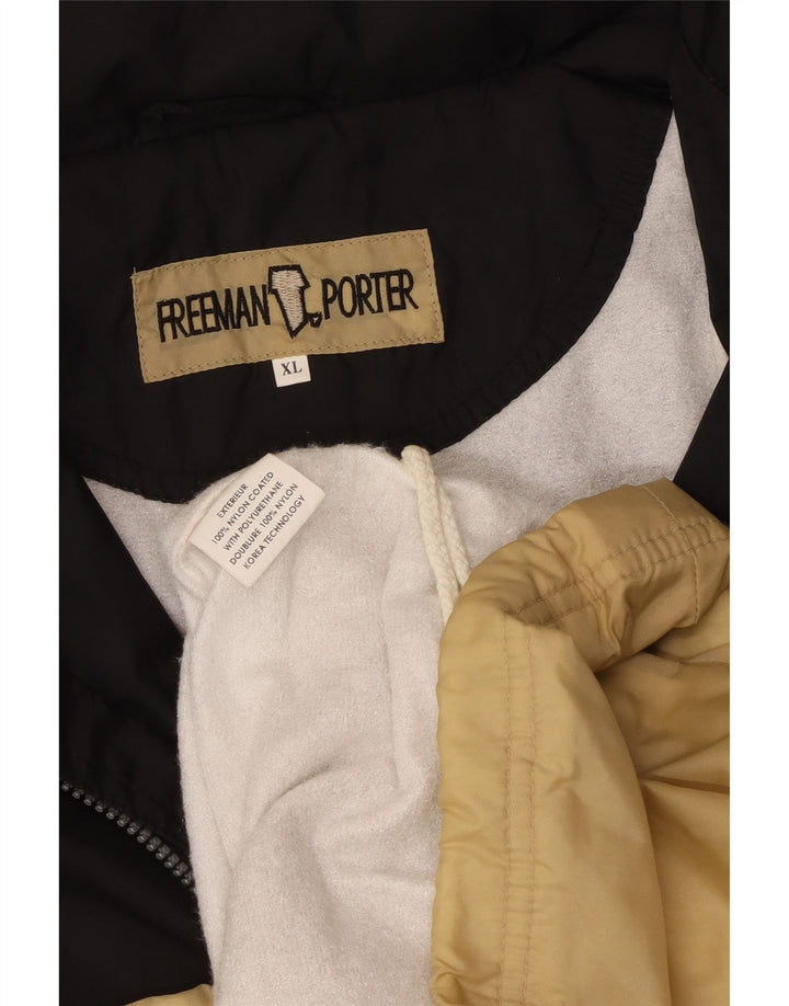 FREEMAN T. PORTER Mens Graphic Tracksuit Top Jacket  XL Beige Colourblock