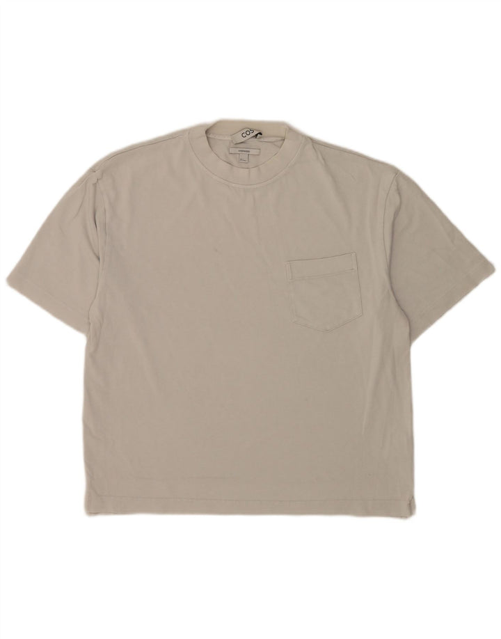 Cos Mens Oversized T-Shirt Top Small Off White Cotton