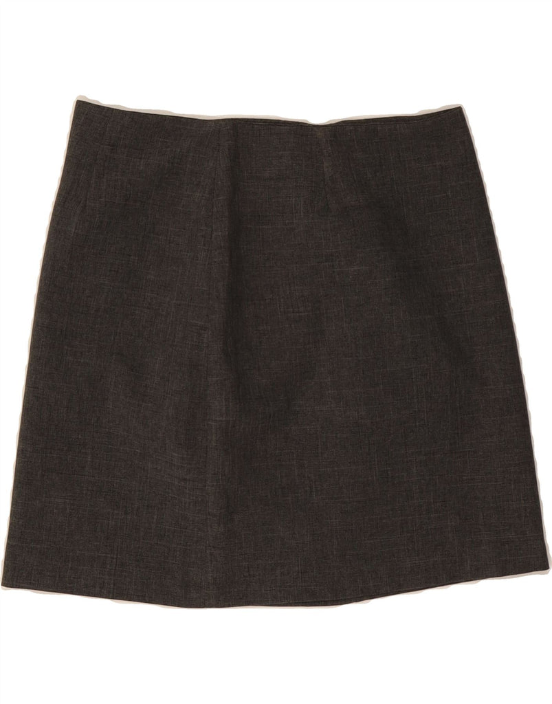 VINTAGE Womens Mini A-Line Skirt IT 44 Medium W30 Grey Flecked Wool Vintage Vintage and Second-Hand Vintage from Messina Hembry 