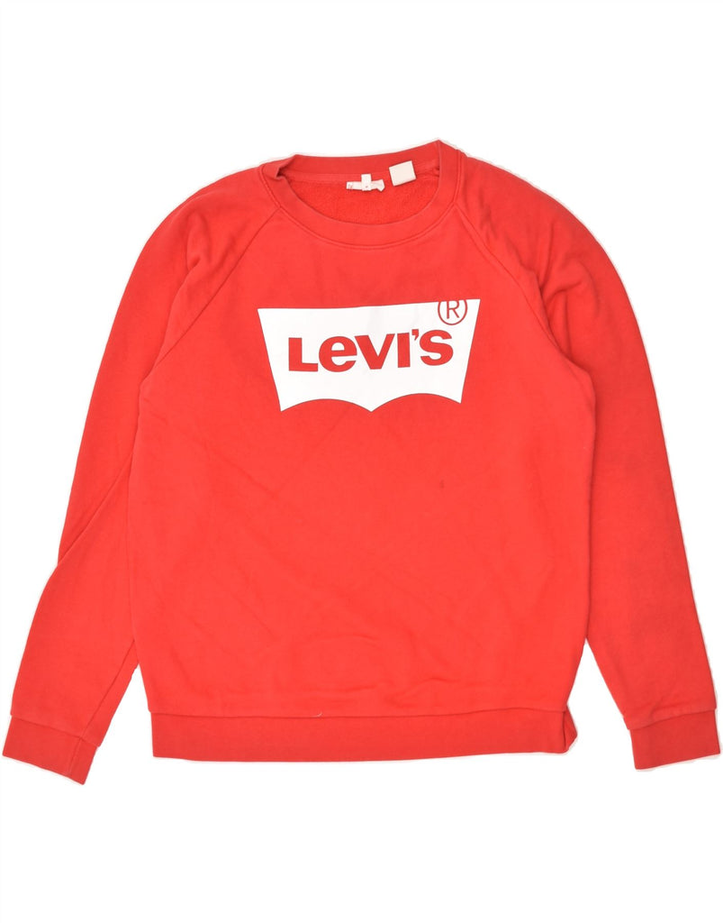 LEVI'S Mens Graphic Sweatshirt Jumper Small Red Cotton | Vintage Levi's | Thrift | Second-Hand Levi's | Used Clothing | Messina Hembry 