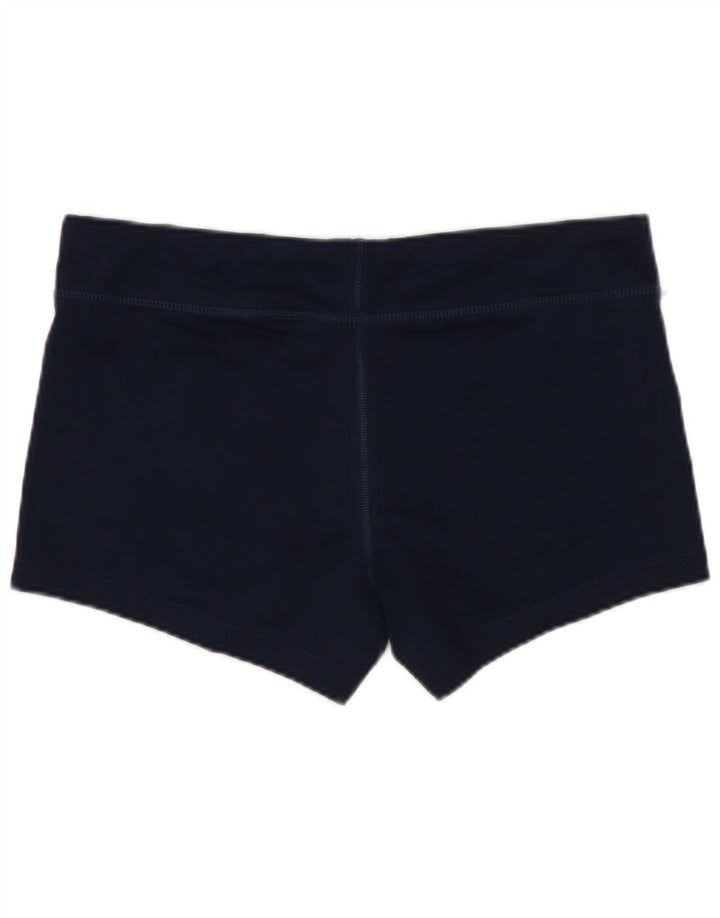 NIKE Womens Dri Fit Sport Shorts UK 12 Medium  Navy Blue Polyester