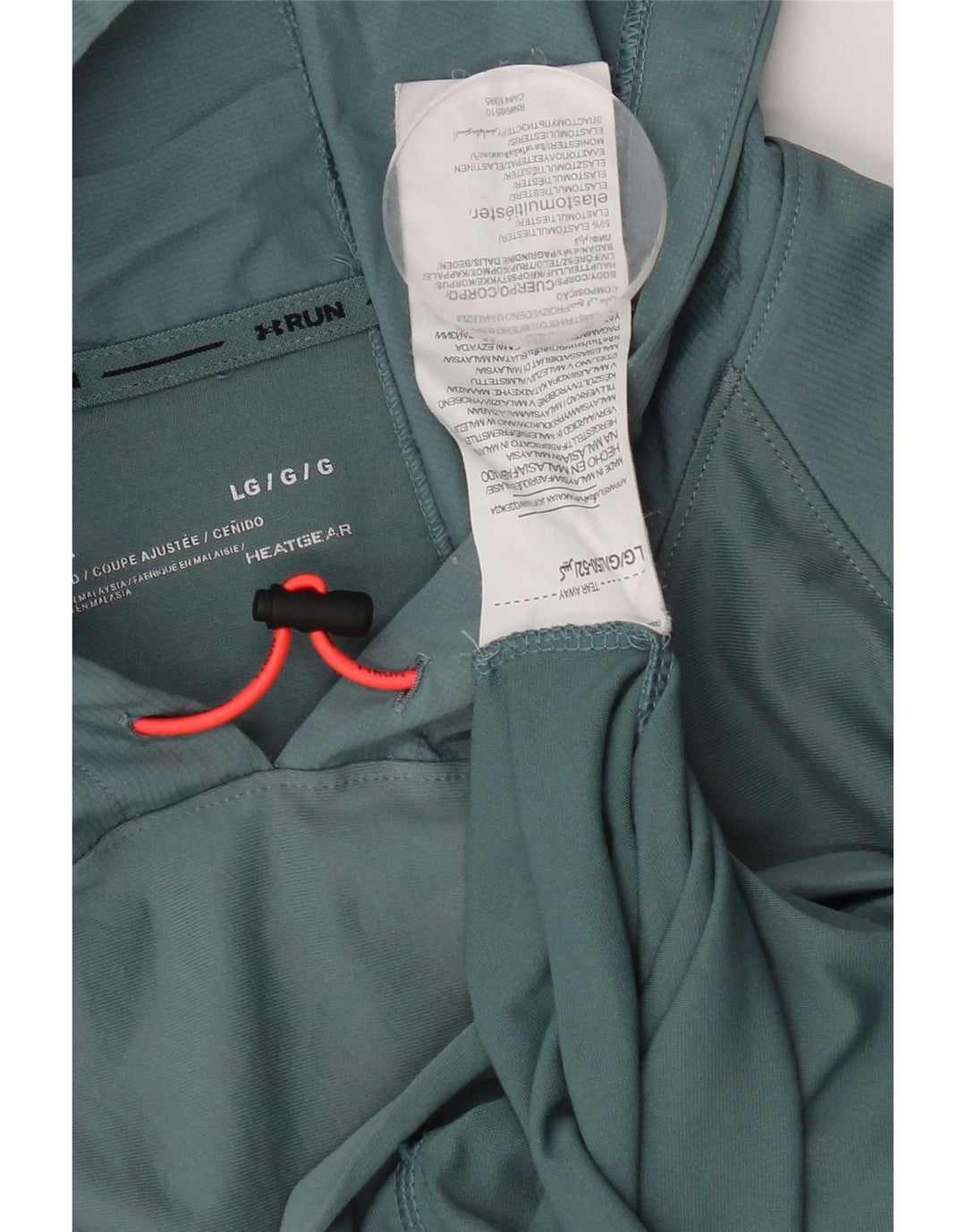 Under Armour Mens Hooded Pullover Tracksuit Top Large Turquoise Elastane