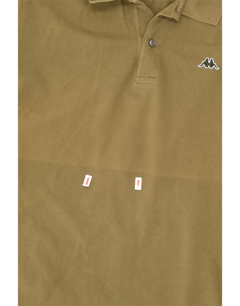 KAPPA Mens Polo Shirt 2XL Khaki Cotton | Vintage Kappa | Thrift | Second-Hand Kappa | Used Clothing | Messina Hembry 