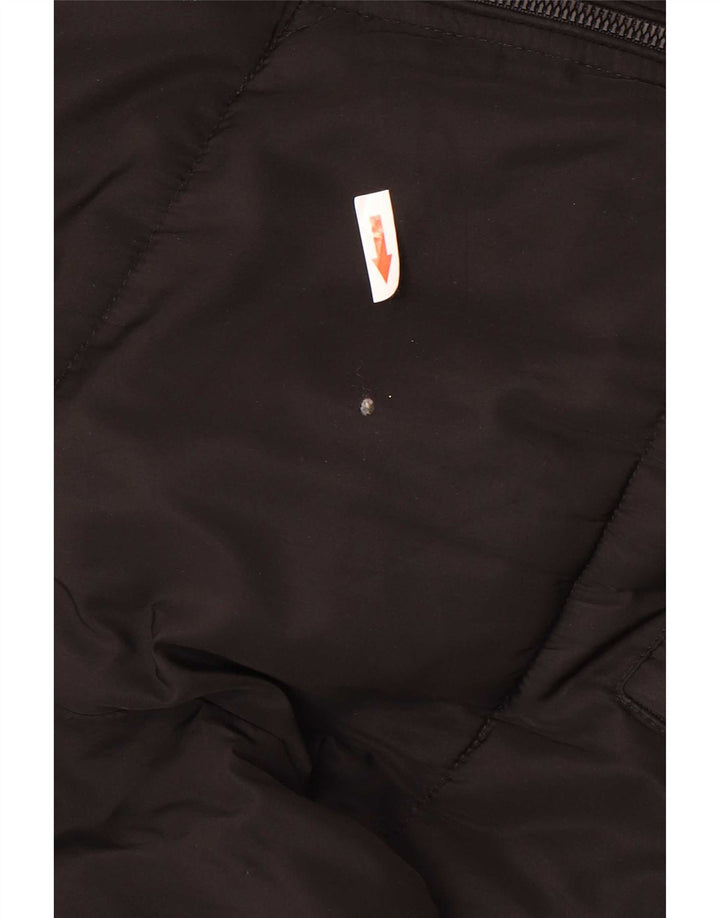 Zara Womens Hooded Oversized Padded Jacket UK 10 Small Black Polyester