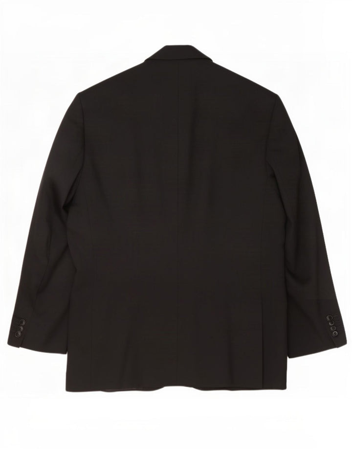 Zara Mens 2 Button Blazer Jacket UK 40 Large Black Wool