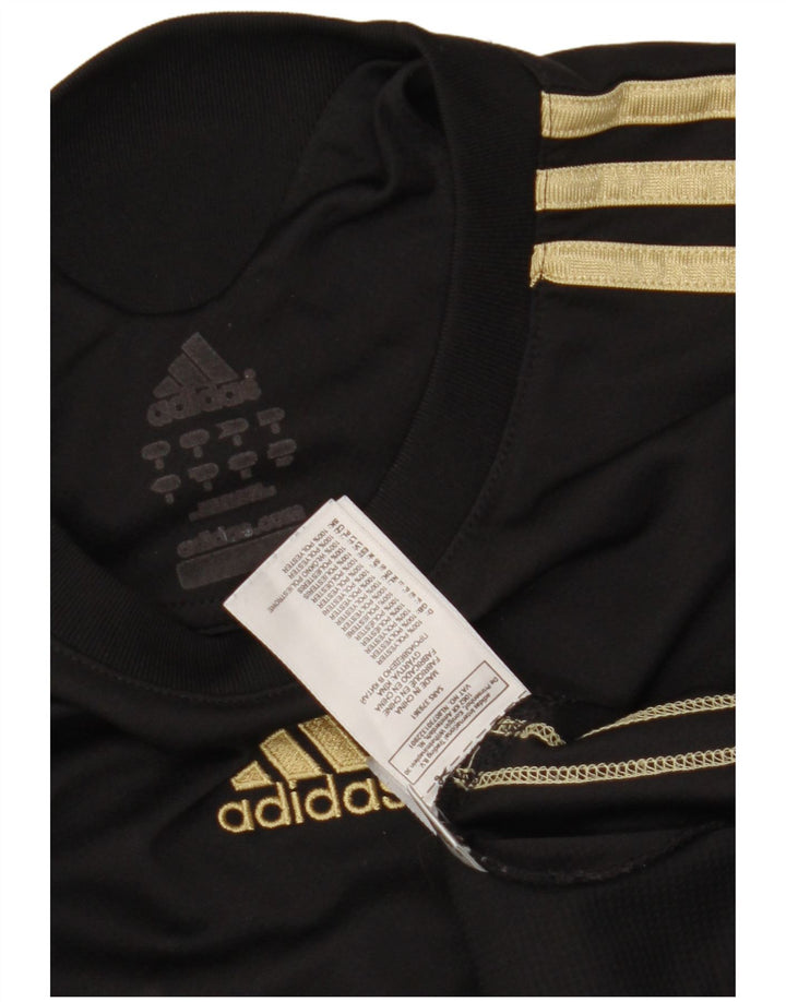 Adidas Mens Abstract Pattern T-Shirt Top Small Black Polyester