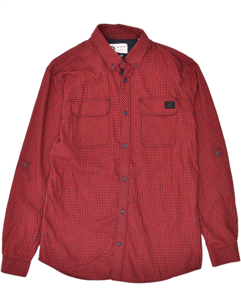 JACK & JONES Mens Slim Fit Shirt Large Red Gingham Cotton | Vintage Jack & Jones | Thrift | Second-Hand Jack & Jones | Used Clothing | Messina Hembry 