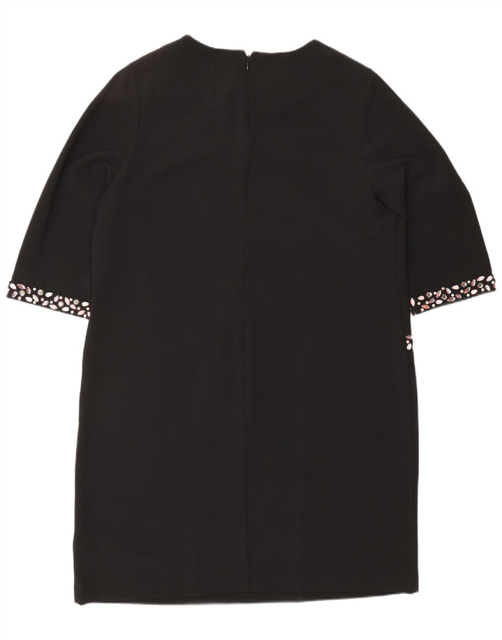 Monsoon Womens 3/4 Sleeve Shift Dress UK 16 Large Black Polyester