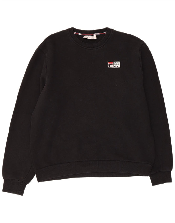 FILA Mens Graphic Sweatshirt Jumper Medium Black Cotton