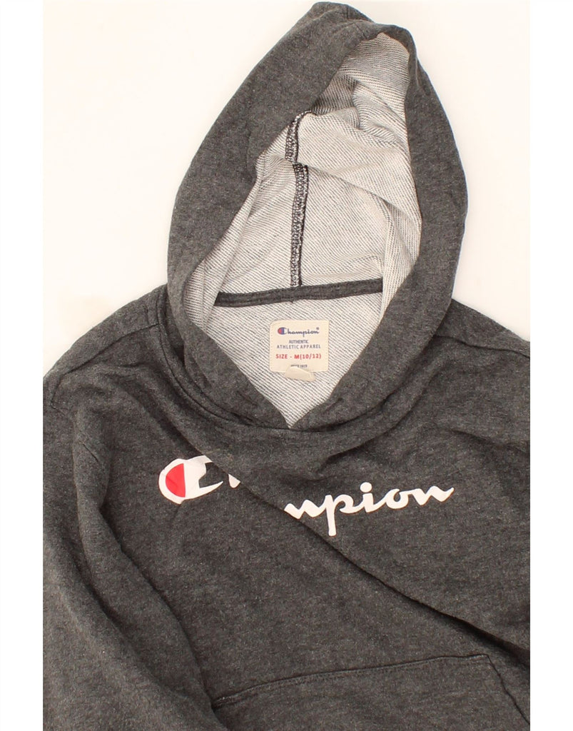 CHAMPION Boys Graphic Hoodie Jumper 10-11 Years Medium Grey Cotton Vintage Champion and Second-Hand Champion from Messina Hembry 
