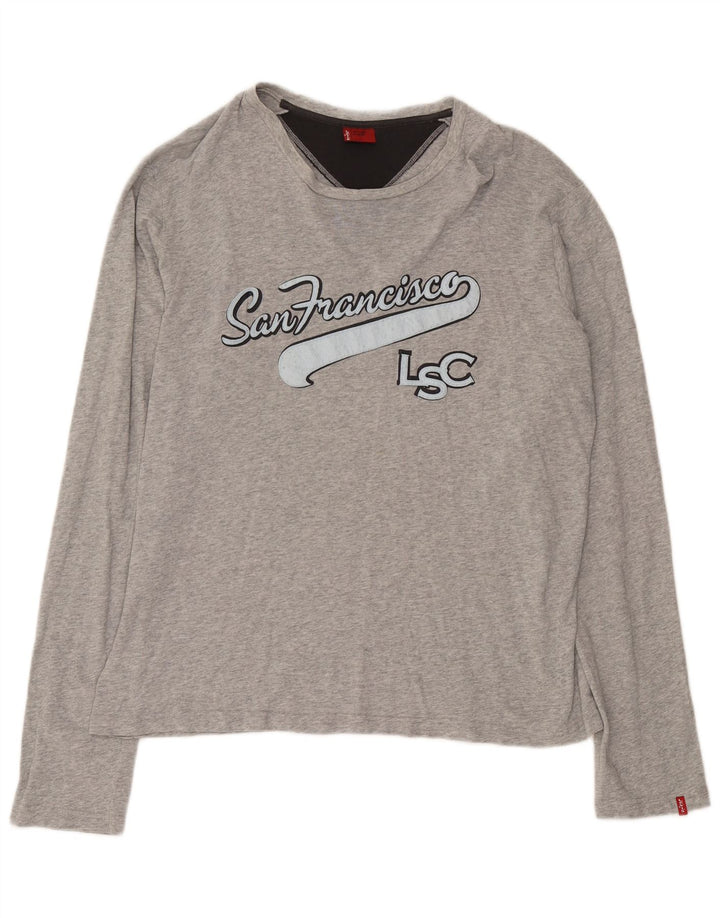 Levi's Mens Graphic Top Long Sleeve XL Grey Cotton