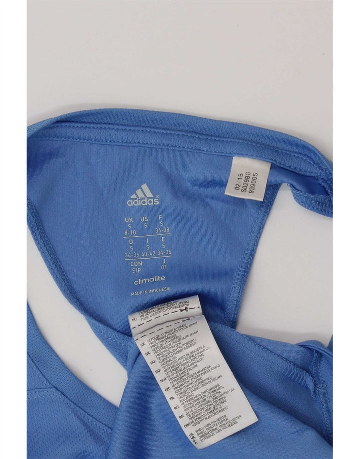 Adidas Womens Climalite Vest Top UK 8/10 Small Blue Polyester