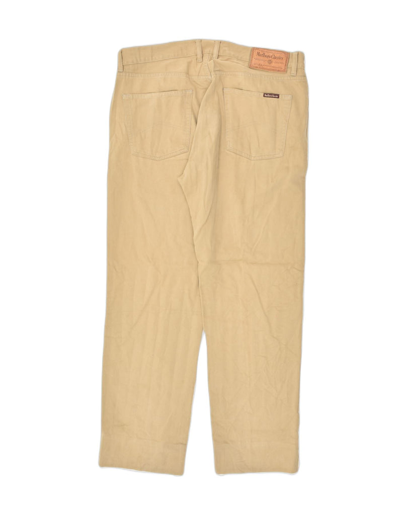 MARLBORO CLASSICS Mens Straight Casual Trousers W36 L29 Beige Cotton | Vintage Marlboro Classics | Thrift | Second-Hand Marlboro Classics | Used Clothing | Messina Hembry 