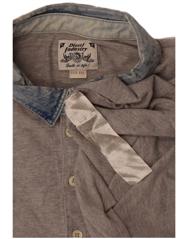 Diesel Mens Polo Shirt 2XL Grey Colourblock Cotton