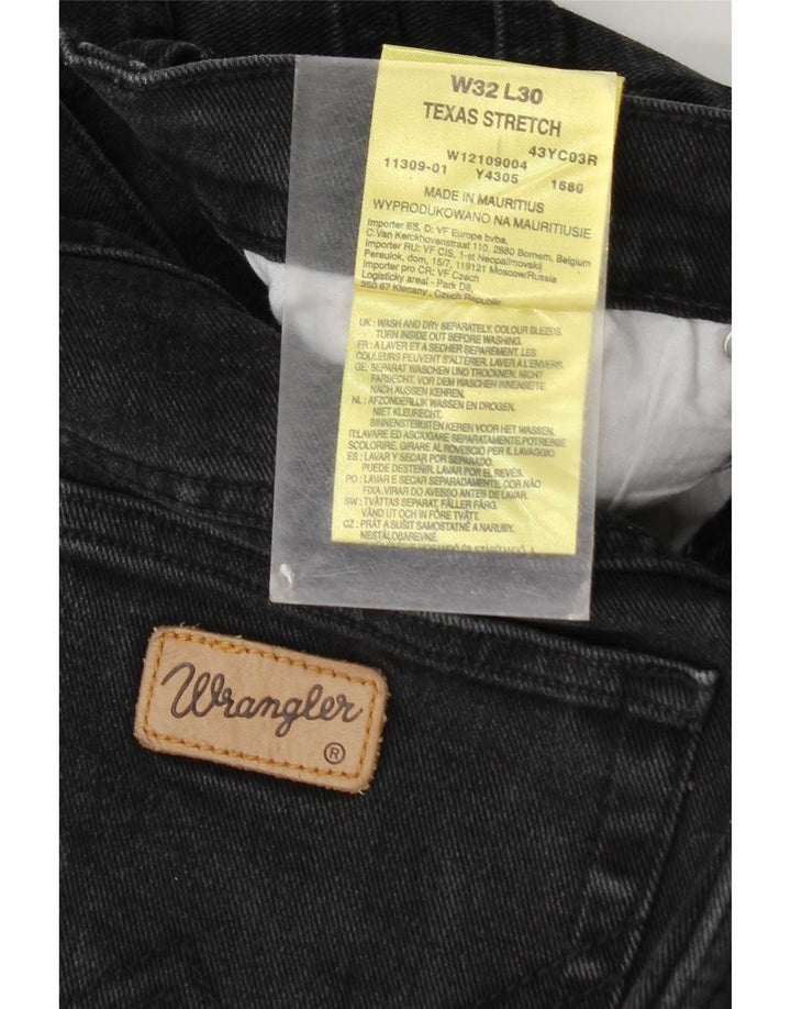 Wrangler Womens Texas Stretch Straight Jeans W32 L30 Grey Cotton