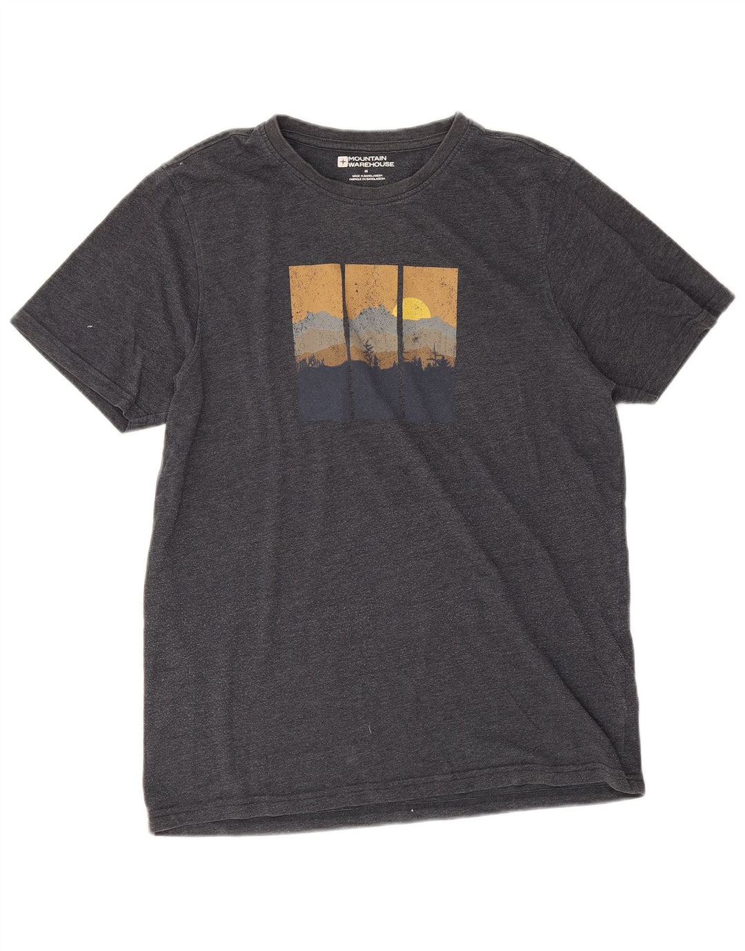 Mountain Warehouse Mens Graphic T-Shirt Top Medium Black Cotton