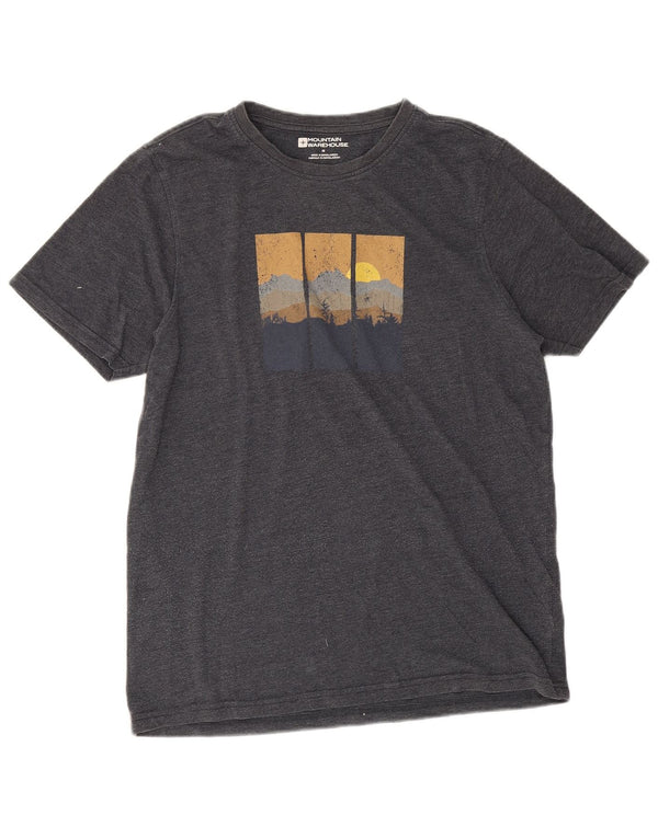 Mountain Warehouse Mens Graphic T-Shirt Top Medium Black Cotton