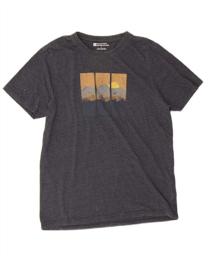 Mountain Warehouse Mens Graphic T-Shirt Top Medium Black Cotton