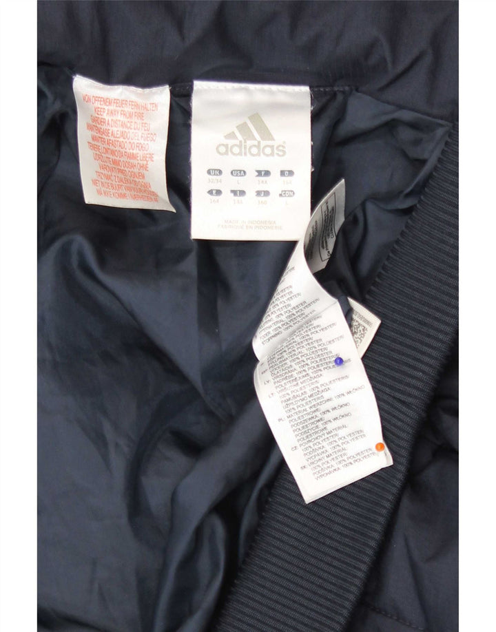 Adidas Boys Padded Jacket 13-14 Years Navy Blue Colourblock Polyester