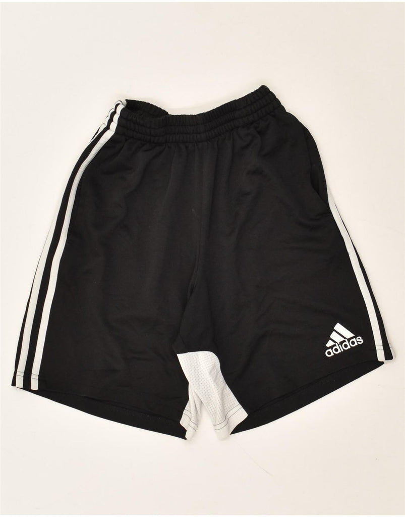 ADIDAS Girls Sport Shorts 15-16 Years Black Colourblock Polyester | Vintage Adidas | Thrift | Second-Hand Adidas | Used Clothing | Messina Hembry 