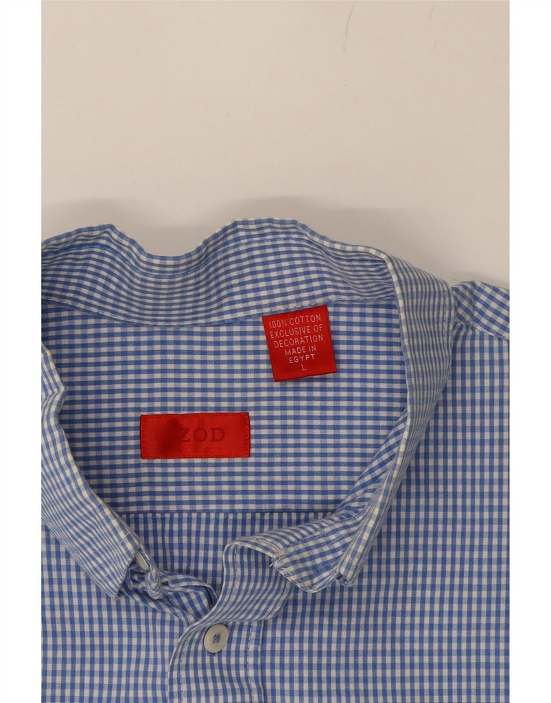 IZOD Mens Shirt Large Blue Gingham Cotton Vintage Izod and Second-Hand Izod from Messina Hembry 