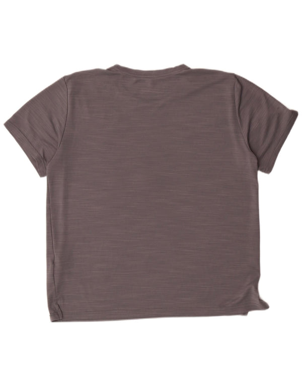 NIKE Womens Dri Fit T-Shirt Top UK 16 Large Grey Flecked Polyester